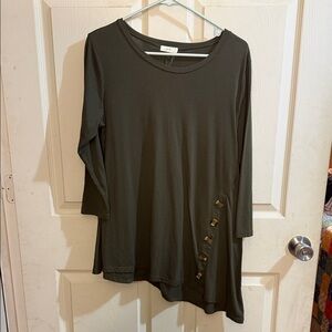 Elegant Olive Long Sleeve Women's Top